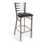 JustChair Manufacturing M20130-CC-PS-BVS, Bar Stool, Indoor, Industrial, Upholstered, Black