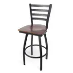 JustChair Manufacturing M20130-SWL-BLK-VS, Bar Stool, Swivel, Indoor, Ladder Back, White