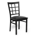 JustChair Manufacturing M27118-BLK-PS-GR1, Chair, Side, Indoor
