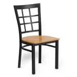 JustChair Manufacturing M27118-BLK-VS, Chair, Side, Indoor, Window Back, Black