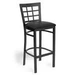 JustChair Manufacturing M27130-BLK-PS-BVS, Bar Stool, Indoor