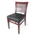 JustChair Manufacturing , W91118-BLK, Chair, Side, Indoor, Ladder Back, Upholstered, Black