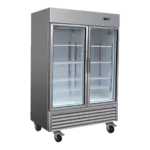 Serv-Ware RR2G-HC, Refrigerator, Reach-In, Two-Section, Self-Contained, Glass Door