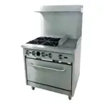 Serv-Ware SGR-4B-12G, Range, 36" Restaurant, Gas, Natural Gas