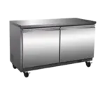 Serv-Ware UCR-48-HC-T, Refrigerator, Undercounter, Reach-In, 48-1/5" W, Solid Doors, Self-Contained