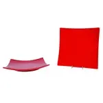 Thunder Group , 24012PR, Plate, Plastic, Melamine, Square, Red