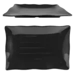 Thunder Group , 24140BK, Plate, Plastic, 9-1/8" W, Melamine, Rectangular