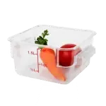 Thunder Group PLSFT002PC, Food Preparation; Square Food Storage Container & Cover, 2 Quart, Clear