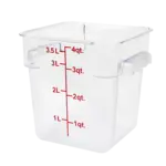Thunder Group PLSFT004PC, Food Preparation; Square Food Storage Container & Cover, 4 Quart, Clear