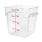 Thunder Group PLSFT008PC, Food Preparation; Square Food Storage Container & Cover, 8 Quart, Clear