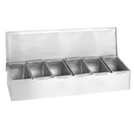 Thunder Group SSCD006, Bar Condiment Holder, Stainless Steel